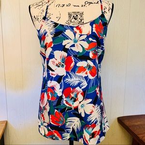 J Crew Tropical Print Racerback Tank